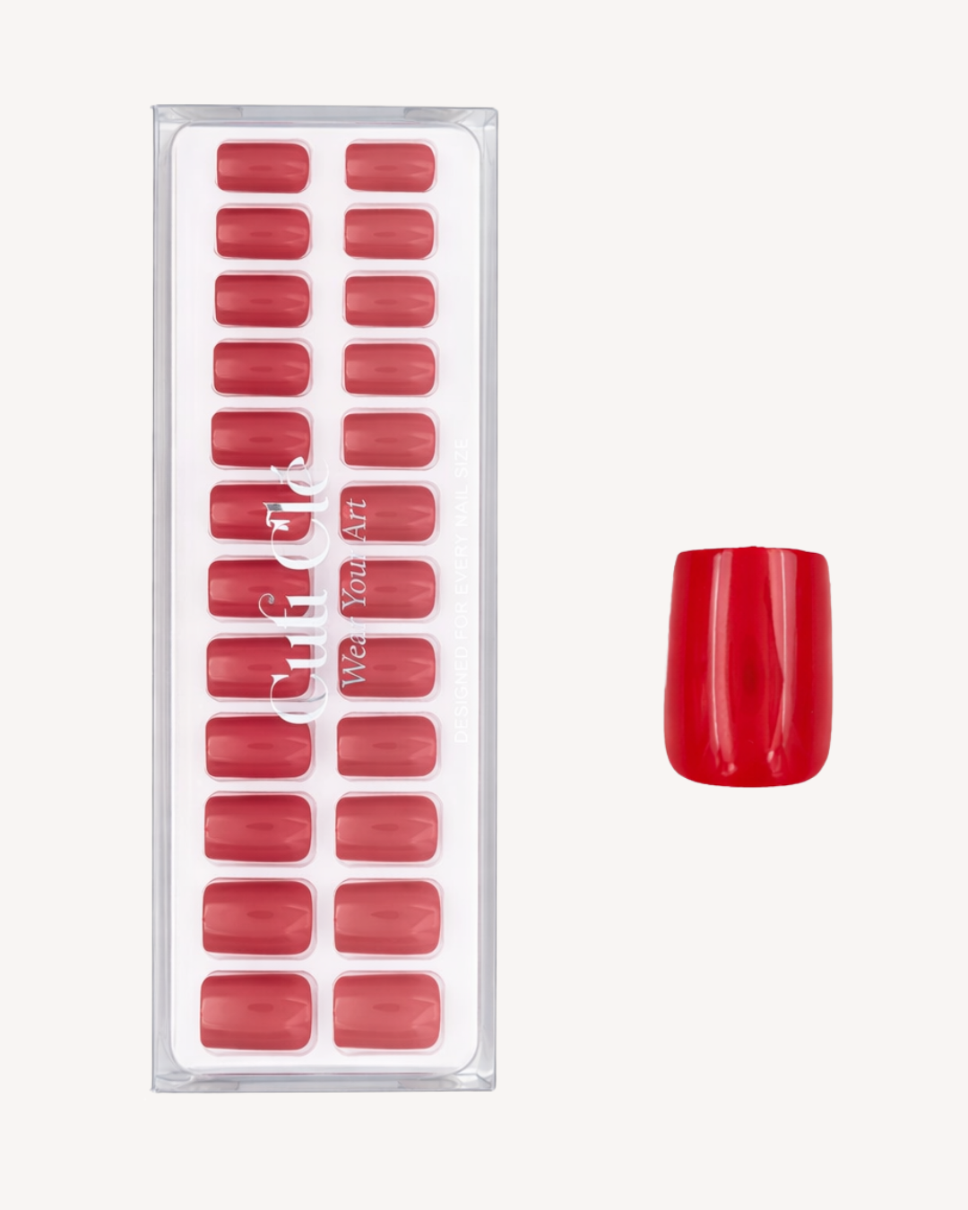 CLASSIC RED MEDIUM SOFT GEL PRESS ONS